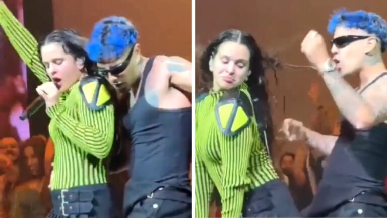RAUW ALEJANDRO SE SUBE AL ESCENARIO A BAILAR ‘DESPECHÁ’ JUNTO A ROSALÍA CON BESO INCLUIDO