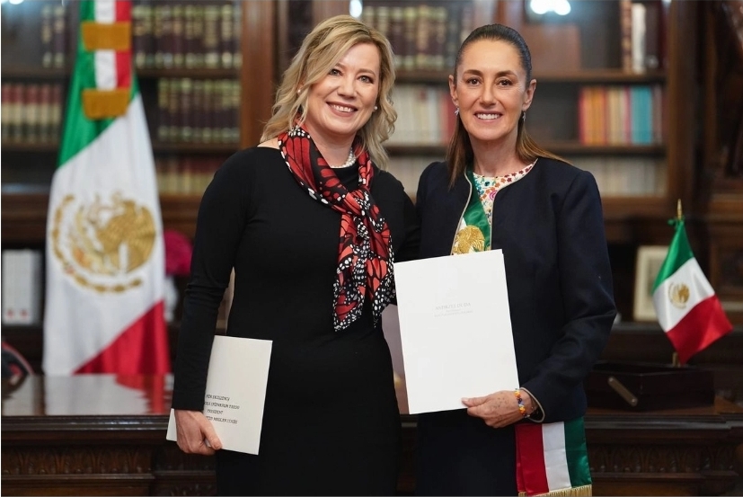Recibe Sheinbaum cartas credenciales de cinco nuevos embajadores en México