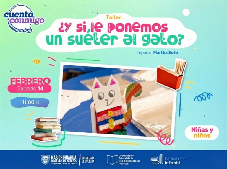 Cultura estatal invita a taller infantil enfocado en el desarrollo sensorial